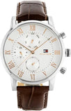 Tommy Hilfiger Kane Chronograph White Dial Brown Leather Strap Watch for Men - 1791400