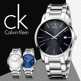 Calvin Klein City Date Black Dial Silver Steel Strap Watch for Men - K2G2G143