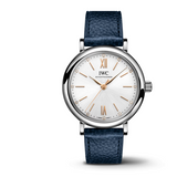 IWC Portofino Automatic Silver Dial Blue Leather Strap Watch for Women - IW357411