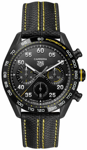 Tag Heuer Carrera x Porsche Automatic Chronograph Black Dial Black Nylon Strap Watch for Men - CBN2A1H.FC6512