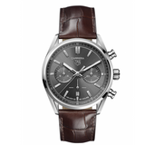 Tag Heuer Carrera Chronograph Grey Dial Brown Leather Strap Watch for Men - CBN2012.FC6483