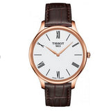 Tissot Tradition 5.5 White Dial Brown Leather Strap Watch for Men - T063.409.36.018.00