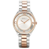 Marc Jacobs Tether Transparent White Dial Two Tone Steel Strap Watch for Women - MBM3436