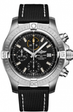 Breitling Avenger Chronograph 45mm Black Dial Black Leather Strap Watch for Men - A13317101B1X1