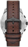 Fossil Dillinger Chronograph White Dial Brown Leather Strap Watch for Men - FS5674