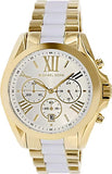 Michael Kors Bradshaw Chronograph White Dial Two Tone Steel Strap Watch For Women - MK5743