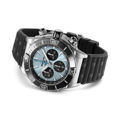 Breitling Chronomat B01 44 Platinum Blue Dial Rubber Strap Watch for Men - PB0136251C1S1