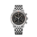 Breitling Navitimer B02 Chronograph 41 Cosmute Black Dial Silver Steel Strap Watch for Men - PB02301A1B1A1