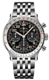 Breitling Navitimer B02 Chronograph 41 Cosmute Black Dial Silver Steel Strap Watch for Men - PB02301A1B1A1