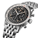 Breitling Navitimer B02 Chronograph 41 Cosmute Black Dial Silver Steel Strap Watch for Men - PB02301A1B1A1