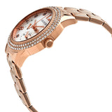 Guess Bedazzle Diamonds Silver Dial Rose Gold Steel Strap Watch For Women - W1097L3