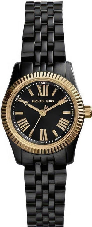 Michael Kors Lexington Quartz Black Dial Black Steel Strap Watch for Women - MK3299