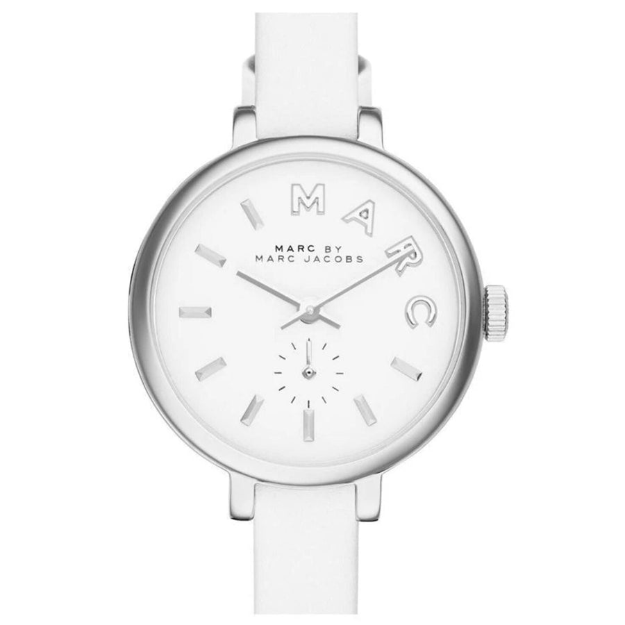 Marc Jacobs Sally White Dial White Leather Strap Watch for Women - MBM1350
