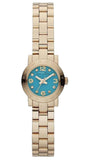 Marc Jacobs Amy Dinky Blue Dial Gold Steel Strap Watch for Women - MBM3229