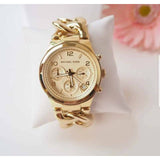 Michael Kors Runway Twist Gold Dial Gold Stainless Steel Strap Watch for Women - MK3131