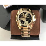 Michael Kors Bradshaw Stop Hunger Black Gold Dial Gold Steel Strap Watch for Women - MK6272