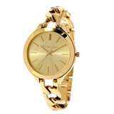 Michael Kors Runway Gold Dial Gold Steel Strap Watch for Women - MK3222