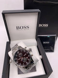 Hugo Boss Aeroliner Black Dial Silver Steel Strap Watch for Men - 1513181