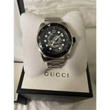 Gucci Dive Snake Black Dial Silver Steel Strap Watch For Men - YA136218