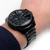 Diesel Mega Chief Chronograph Black Dial Black Stainless Steel Watch For Men - DZ4355