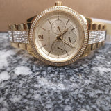 Michael Kors Tibby Multifunction Gold Dial Gold Steel Strap Watch For Women - MK7292