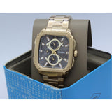 Fossil Inscription Multifunction Black Dial Gold Steel Strap Watch for Men - BQ2656