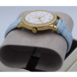 Michael Kors Tibby Multifunction White Dial Blue Leather Strap Watch For Women - MK2965