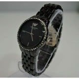 Emporio Armani Ceramica Crystals Black Dial Black Ceramic Strap Watch For Women - AR1478