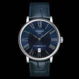 Tissot Carson Premium Powermatic 80 Automatic Blue Dial Blue Leather Strap Watch For Men - T122.407.16.043.00