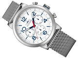 Tommy Hilfiger Jake Quartz White Dial Silver Mesh Bracelet Watch for Men - 1791233