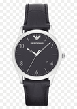 Emporio Armani Classic Quartz Black Dial Black Leather Strap Watch For Men - AR1865