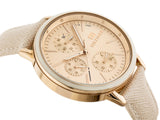 Tommy Hilfiger Carly Cream Dial Cream Leather Strap Watch for Women -1781789