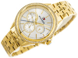 Tommy Hilfiger Ari Multifunction Diamonds Silver Dial Gold Steel Strap Watch for Women - 1781977