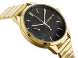 Tommy Hilfiger Brooke Black Dial Gold Steel Strap Watch for Women  - 1782019