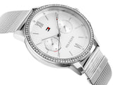 Tommy Hilfiger Blake Diamonds Silver Dial Silver Mesh Bracelet Watch for Women - 1782301