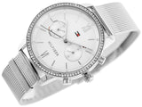 Tommy Hilfiger Blake Diamonds Silver Dial Silver Mesh Bracelet Watch for Women - 1782301