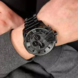 Diesel Mega Chief Chronograph Black Dial Black Stainless Steel Watch For Men - DZ4355