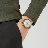 Emporio Armani Aviator Chronograph Quartz Grey Dial Beige Leather Strap Watch For Men - AR11107