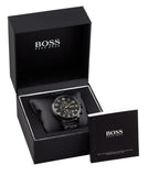 Hugo Boss Aeroliner Black Dial Black Steel Strap Watch for Men - 1513275