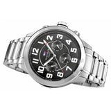 Tommy Hilfiger Trent Chronograph Black Dial Silver Steel Strap Watch for Men - 1791054