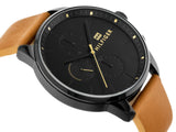 Tommy Hilfiger James Quartz Black Dial Brown Leather Strap Watch For Men - 1791486