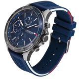 Tommy Hilfiger Bank Blue Dial Blue Rubber Strap Watch for Men - 1791721