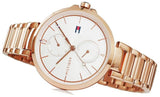 Tommy Hilfiger Angela Quartz White Dial Rose Gold Steel Strap Watch for Women - 1782124