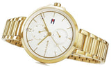 Tommy Hilfiger Angela White Dial Gold Steel Strap Watch for Women - 1782128