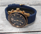 Guess Fleet Blue Dial Blue Rubber Strap Watch for Men - W0971G3