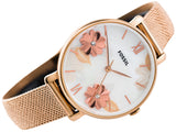 Fossil Jacqueline Three-Hand White Dial Rose Gold Mesh Bracelet Watch for Women - ES4534