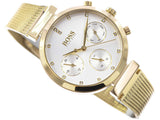 Hugo Boss Flawless White Dial Gold Mesh Bracelet Watch for Women - 1502552