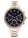 Hugo Boss Hera Blue Dial Gold Steel Strap Watch for Women - 1502566