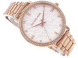 Michael Kors Pyper Three-Hand White Dial Rose Gold Steel Strap Watch For Women - MK4594