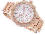 Michael Kors Camille Chronograph White Dial Rose Gold Steel Strap Watch For Women - MK6995